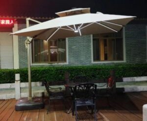 Outdoor 1097 Luxury Gold Medium Roman Umbrella Series with LED Strip