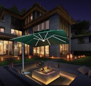 Outdoor 1085 Oxidized Light-Strip Medium Roman Umbrella Series