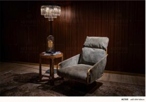 AC550 Modern Channel-Tufted Swivel Armchair