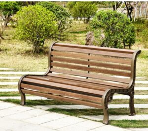 Contemporary Outdoor Park Bench (Aluminum Alloy Model)