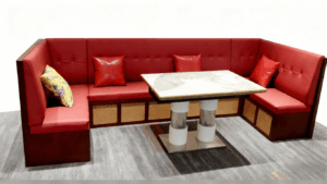 Custom U-Shaped High-Back Dining Banquette G