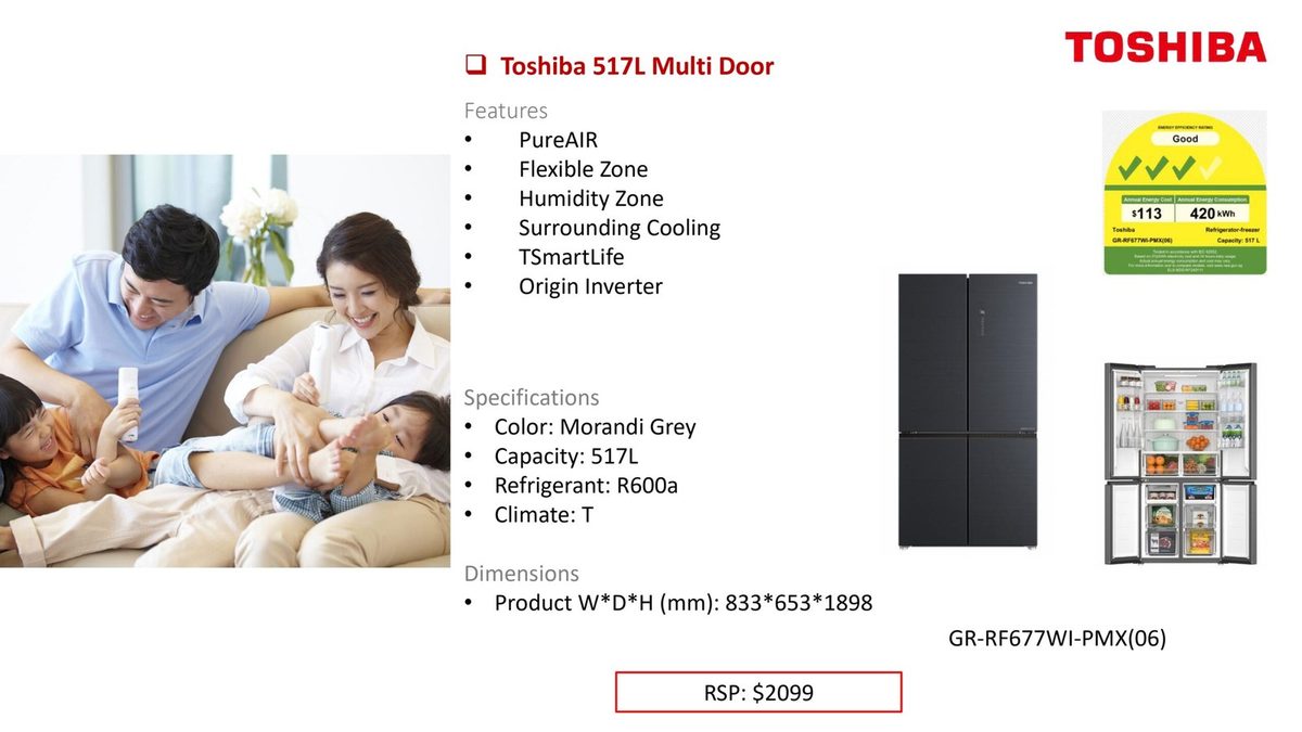 Toshiba 517L Multi Door product image