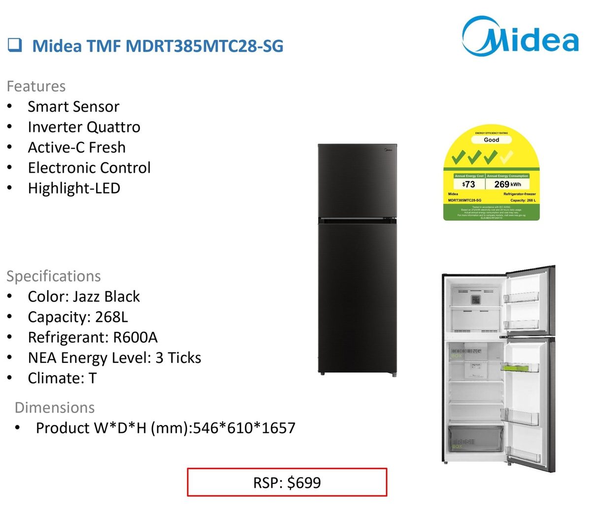 Midea TMF MDRT385MTC28-SG product image