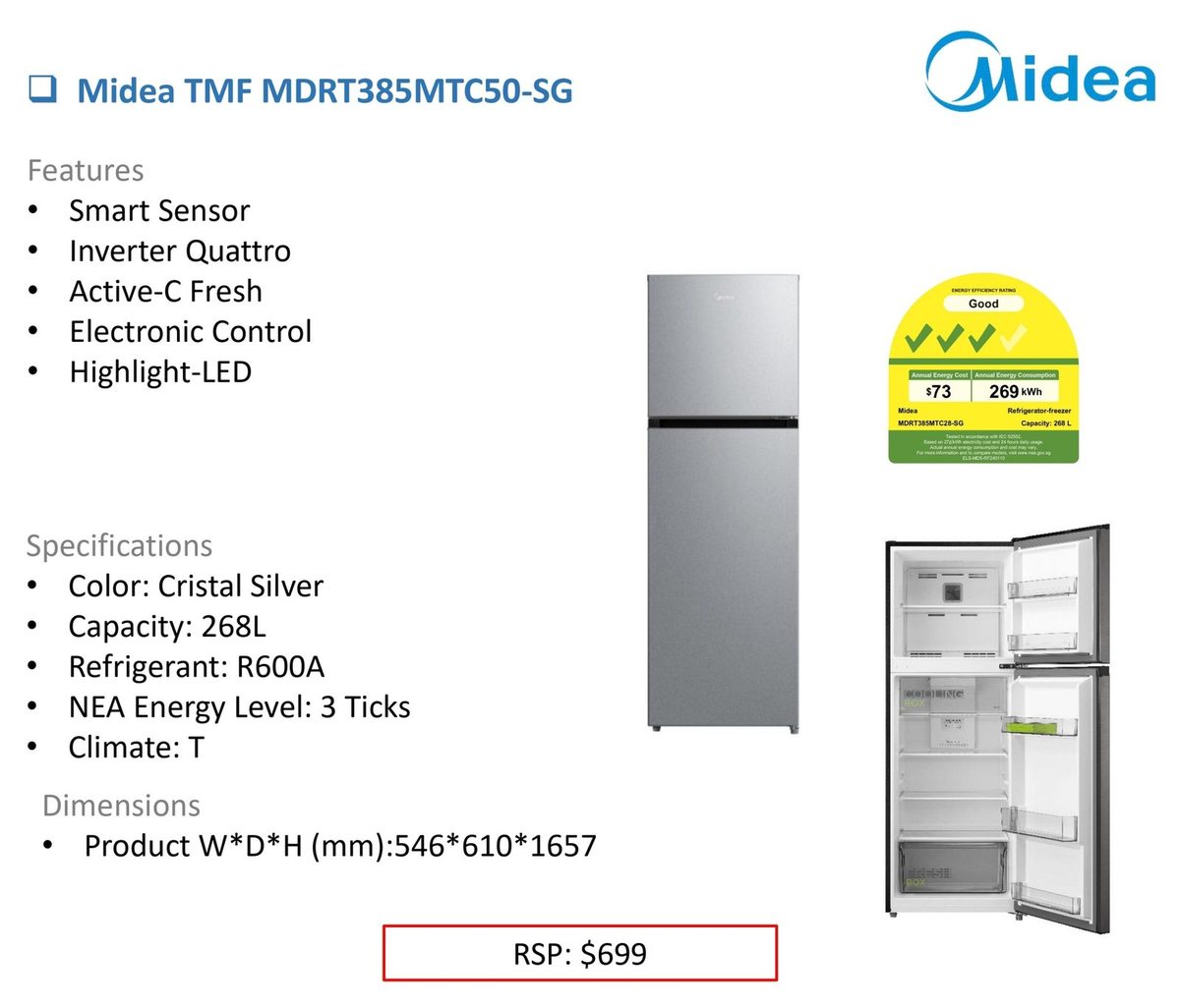 Midea TMF MDRT385MTC50-SG product image