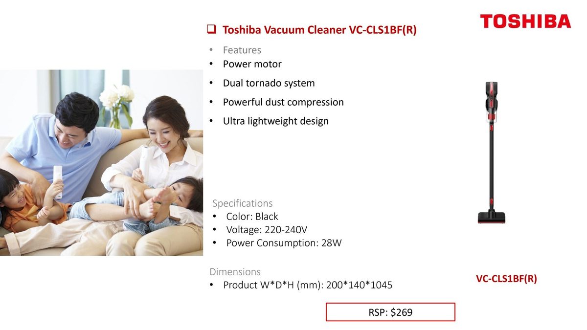 Toshiba Vacuum Cleaner VC-CLS1BF(R) product image