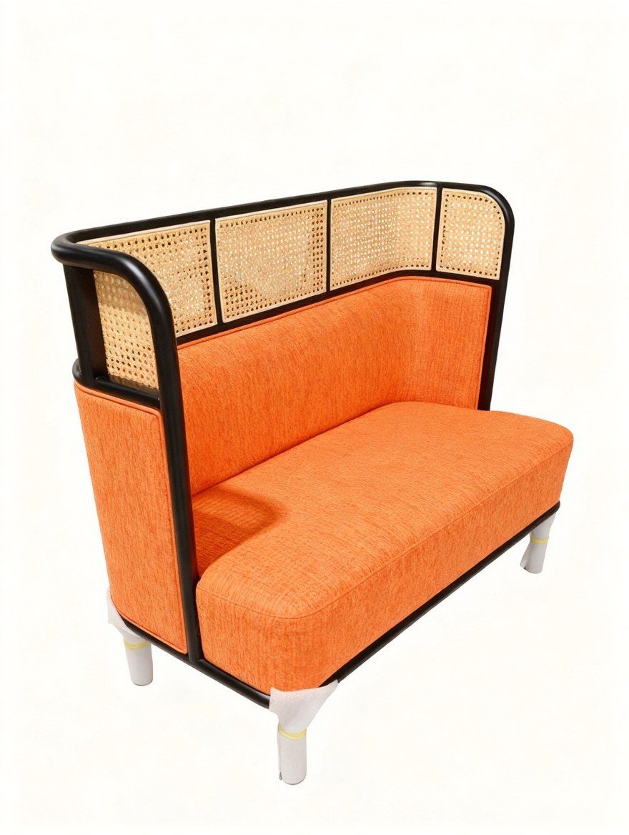 Custom Contemporary Rattan & Metal Banquette F product image