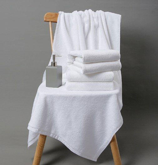 600g Thickened Soft White Plain Weave Absorbent Bath Towels | Commercial Hotel Grade Towel Set Singapore product image
