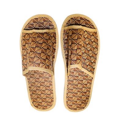 Hotel Disposable Slippers‑SPR002 | Natural Woven Rattan‑Style Closed‑Toe Guest Slippers Singapore Wholesale product image