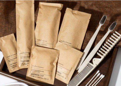 Toiletries Set Series‑YKCTS004 | Kraft Paper Pouch Hotel Amenity Kit Singapore Wholesale product image