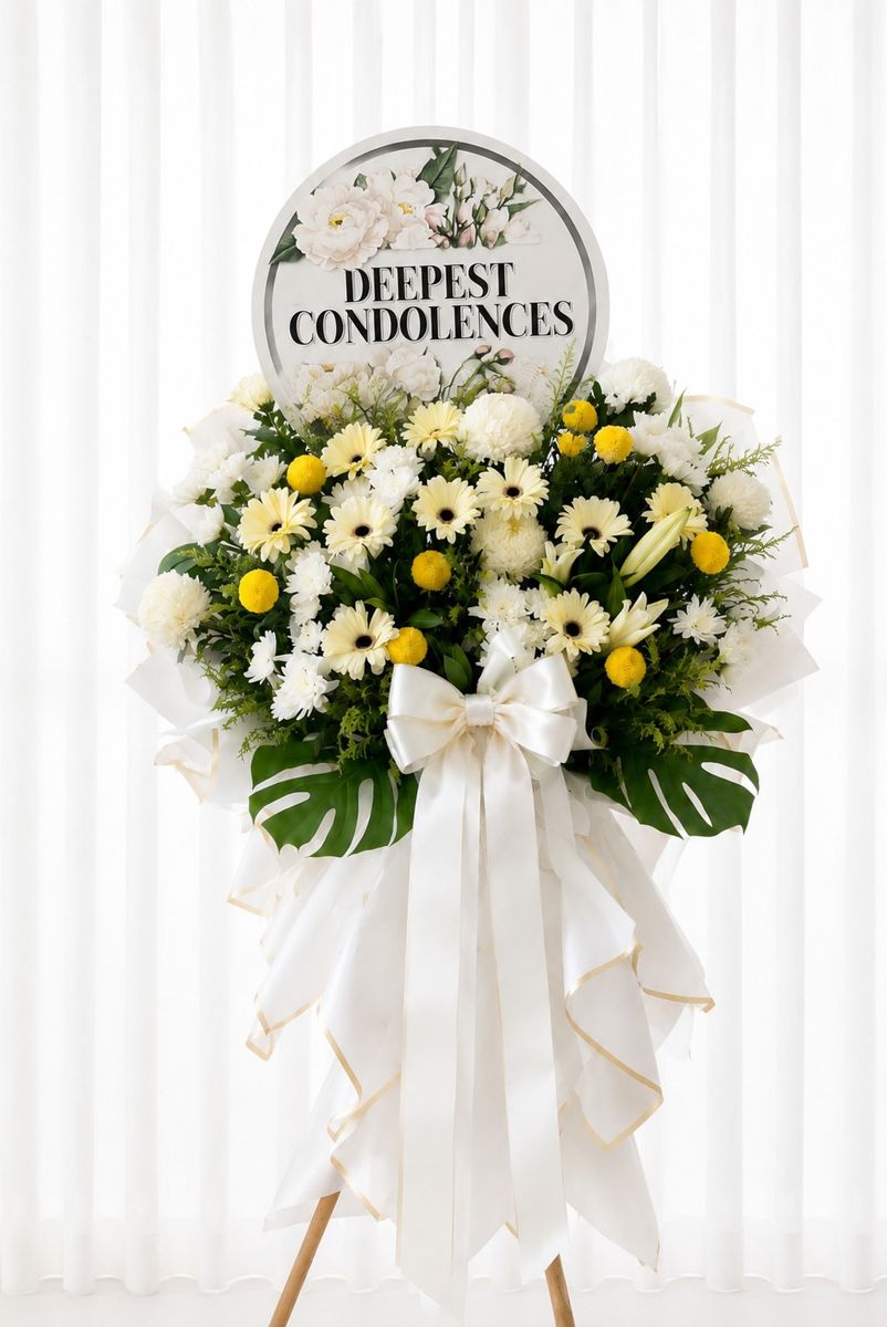 Serenity In White – Condolence Flower Stands
