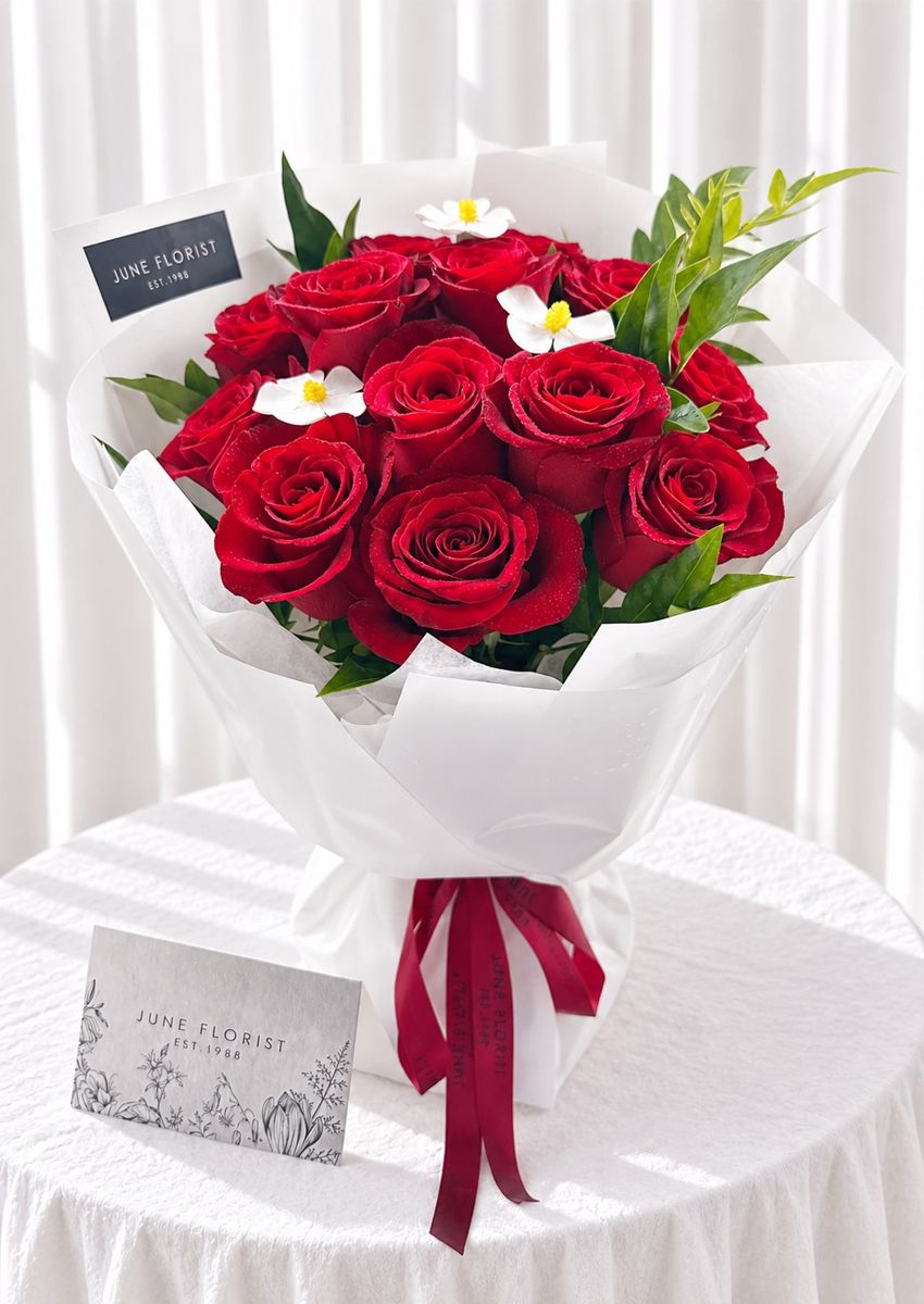 Crimson Love – Red Rose Bouquet – Hand Bouquets
