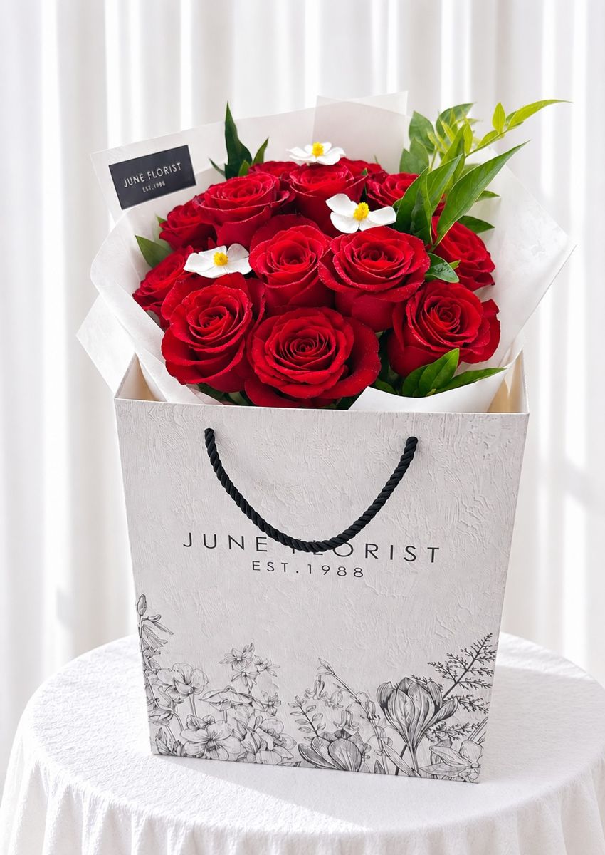 Crimson Love – Red Rose Bouquet – image 2