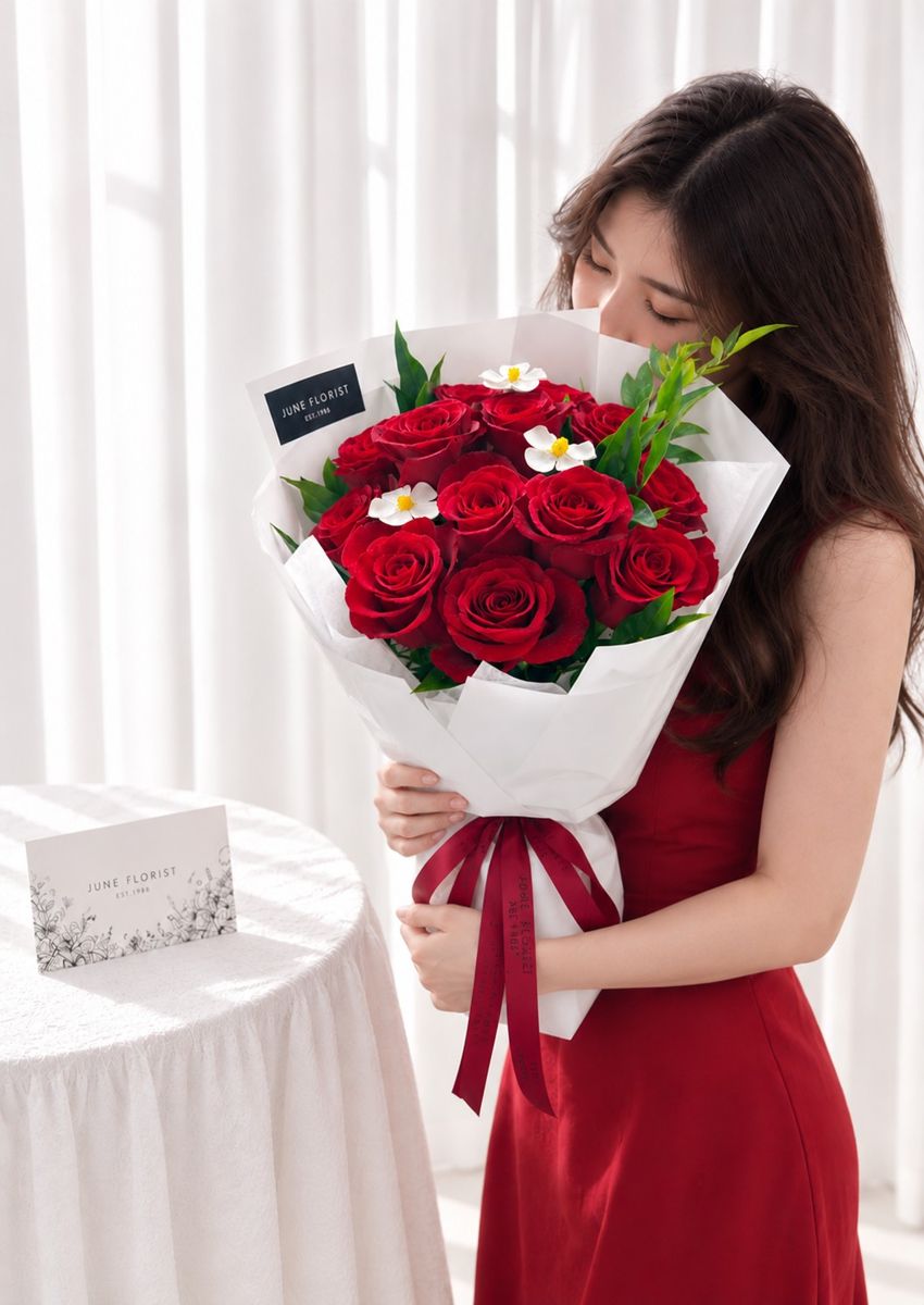 Crimson Love – Red Rose Bouquet – image 3