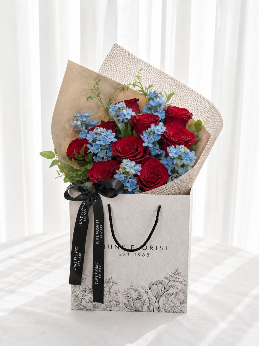 Blue Harmony Rose Bouquet – image 2
