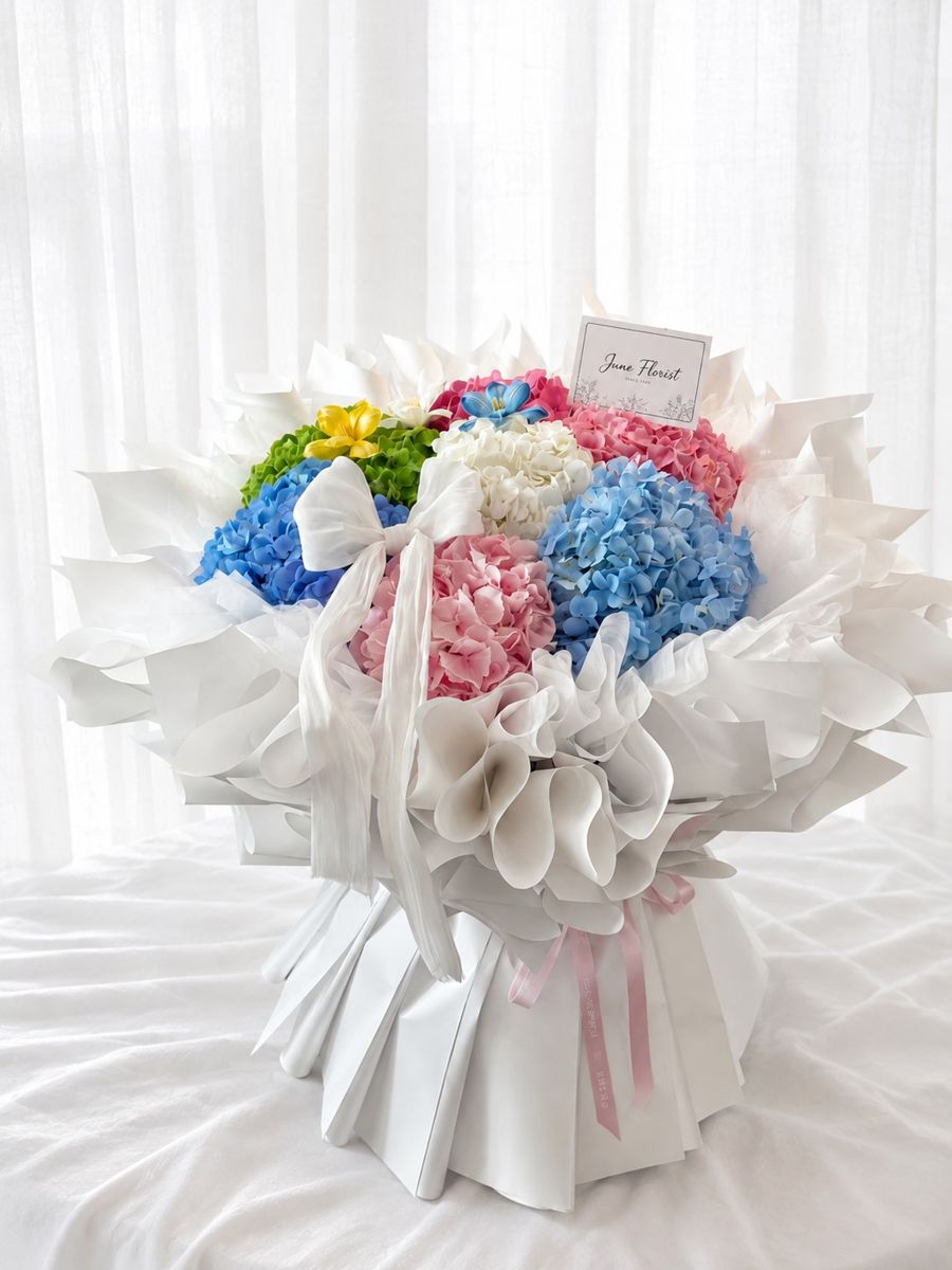 Pastel Symphony Hydrangea Bouquet – image 2