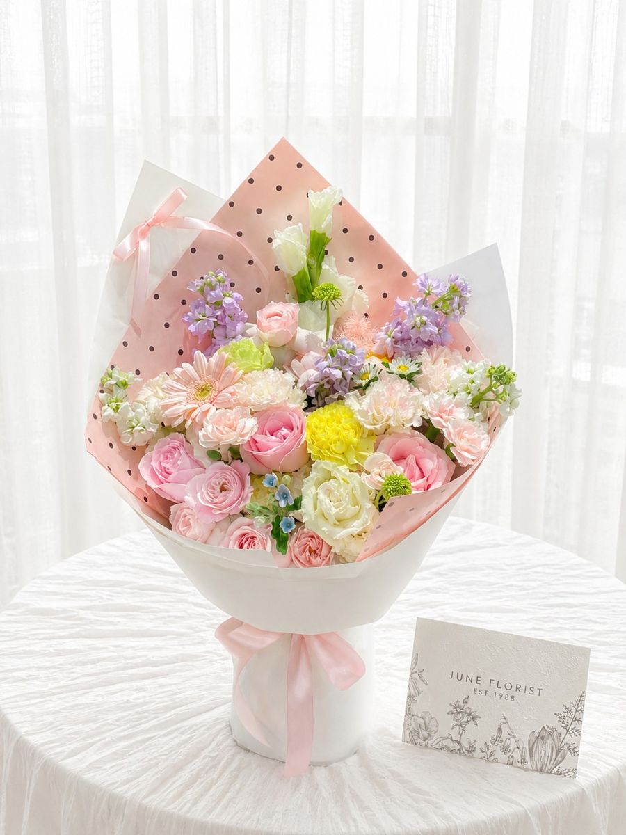 Pink Polka Romance – Hand Bouquets