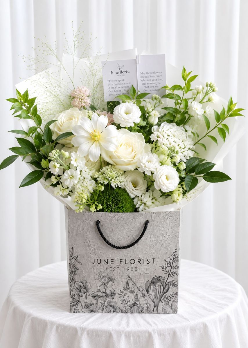 Serene Ivory – Elegant White Flower Bouquet Singapore – image 2