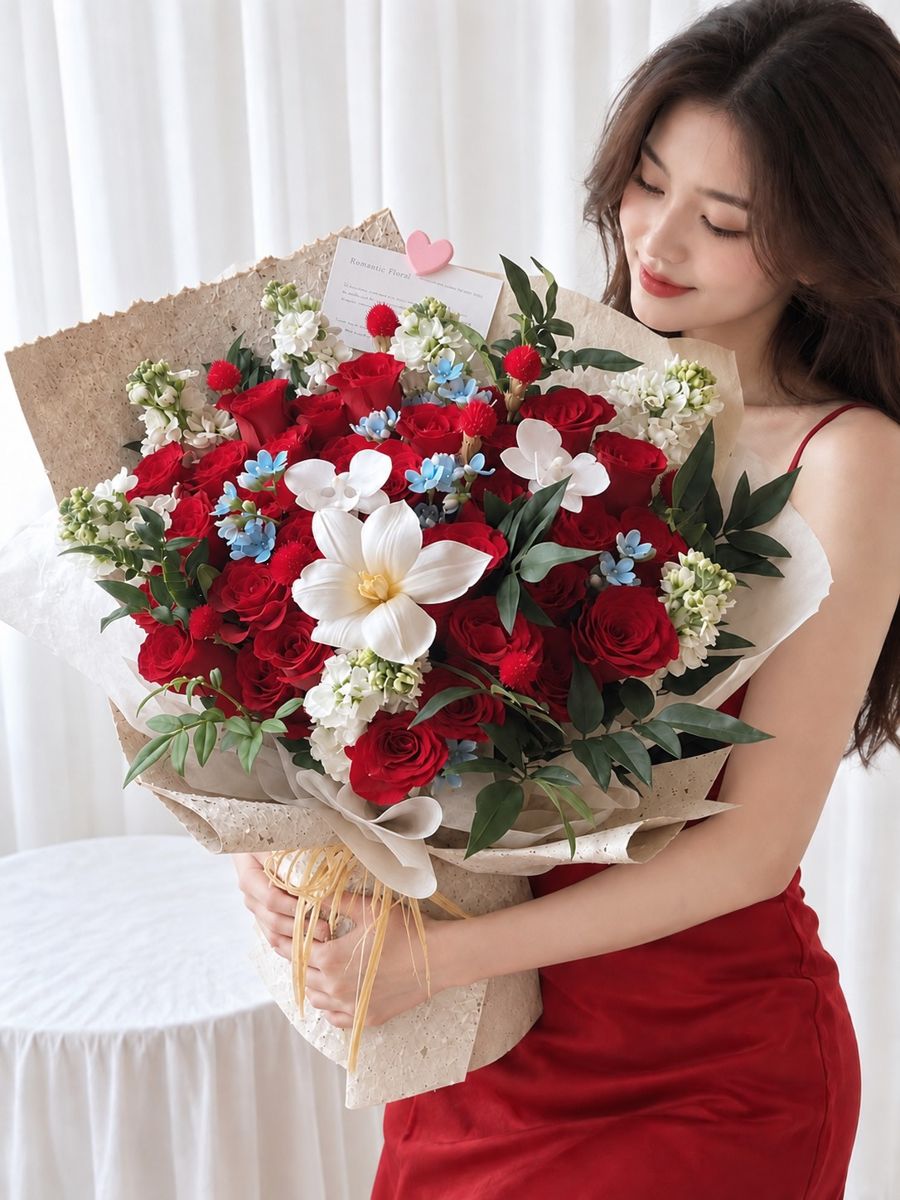 Scarlet Romance – Luxury Red Rose Bouquet Singapore – image 3
