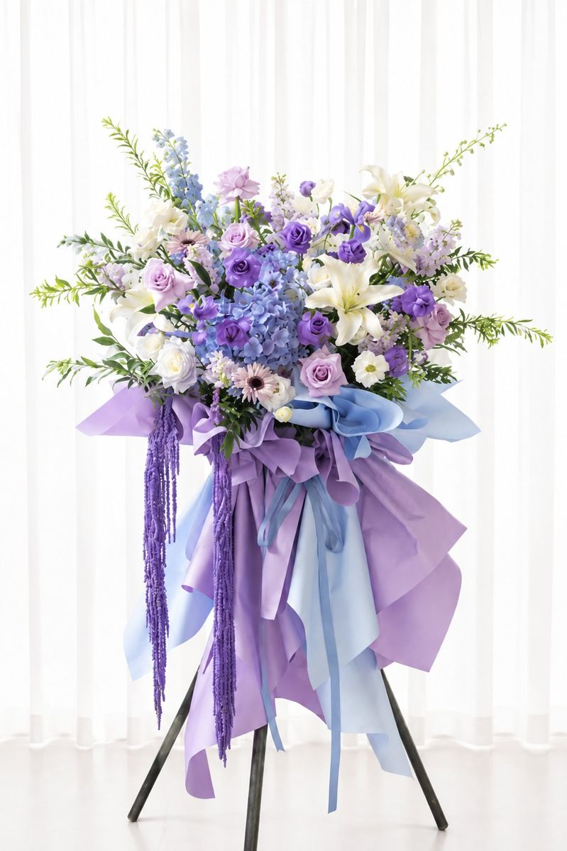 Lavender Elegance Grand Opening Stand – Grand Opening Flower Stands