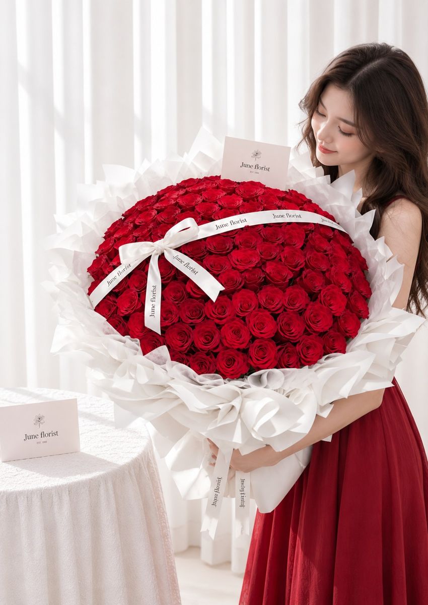 Grand Amour – 99 Red Roses Bouquet Singapore – image 2