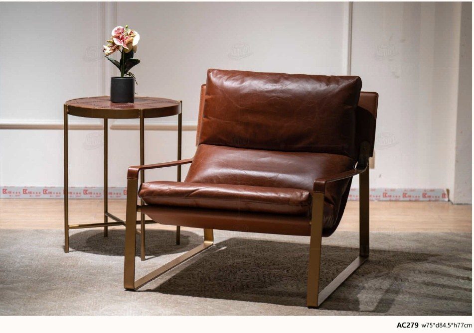 AC279 Modern Mixed-Material Sling Armchair product image