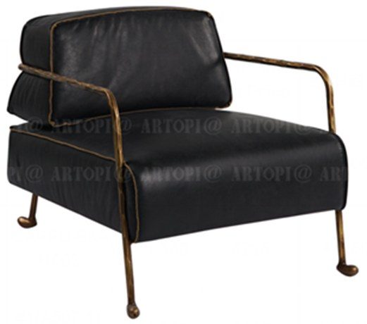 AC325 Modern Industrial Armchair with Wood-Capped Arms product image