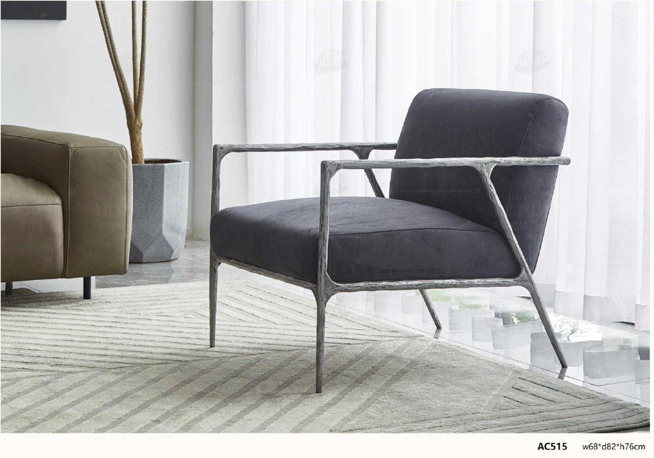 AC515 Modern Industrial Armchair with Wood-Capped Arms product image