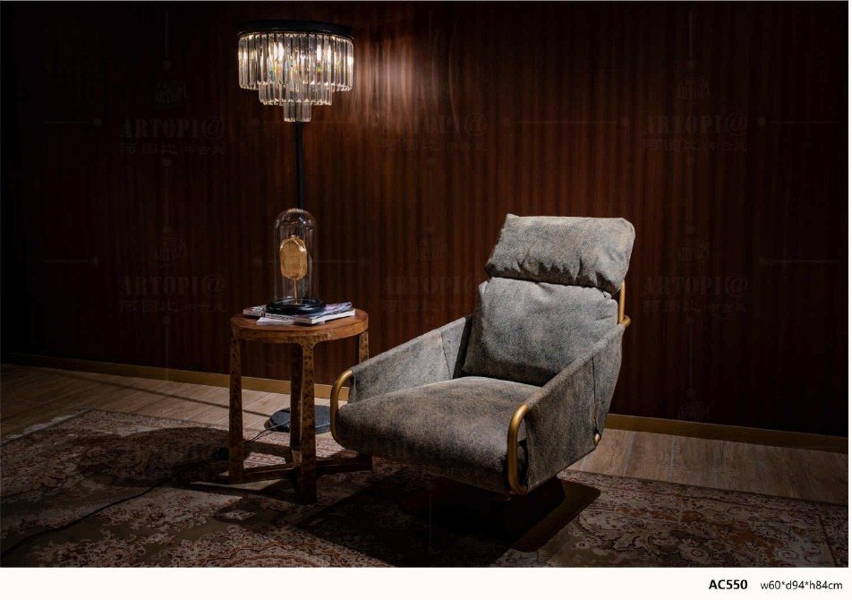 AC550 Modern Channel-Tufted Swivel Armchair product image