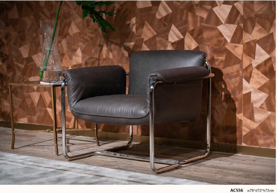 AC556 Modern Leather Tub Chair with Sled Base product image