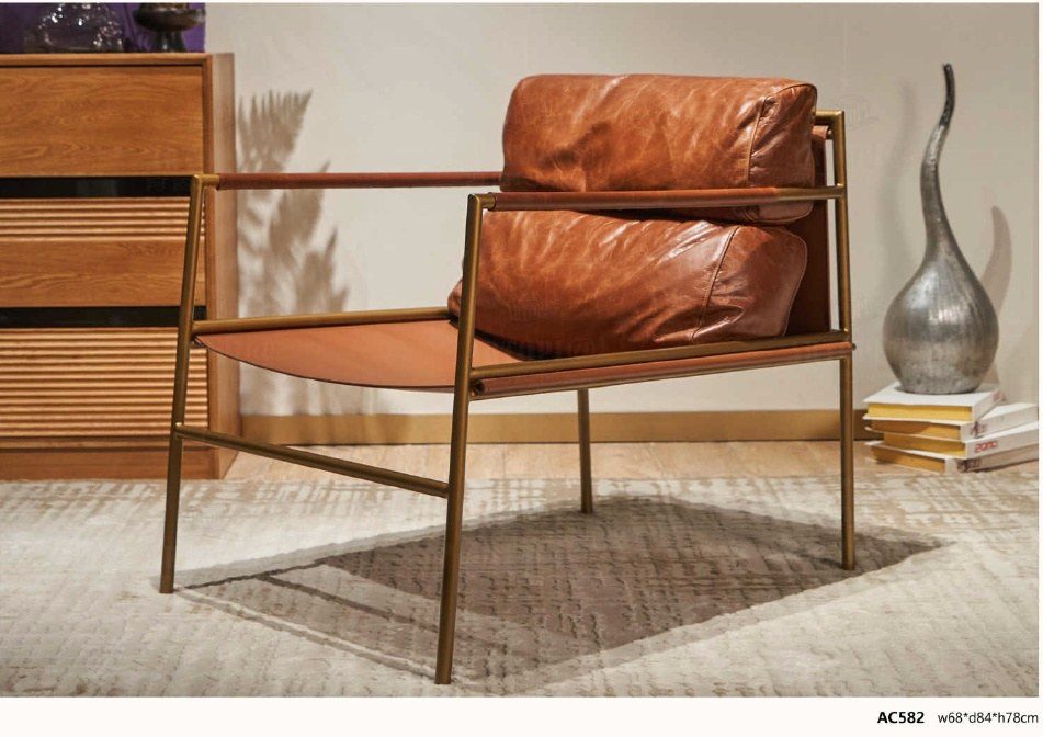 AC582 Modern Industrial Leather Armchair product image