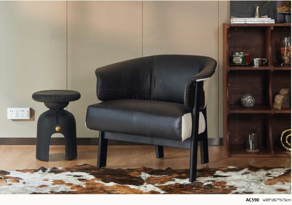 AC590 Modern Mixed-Upholstery Barrel Chair product image