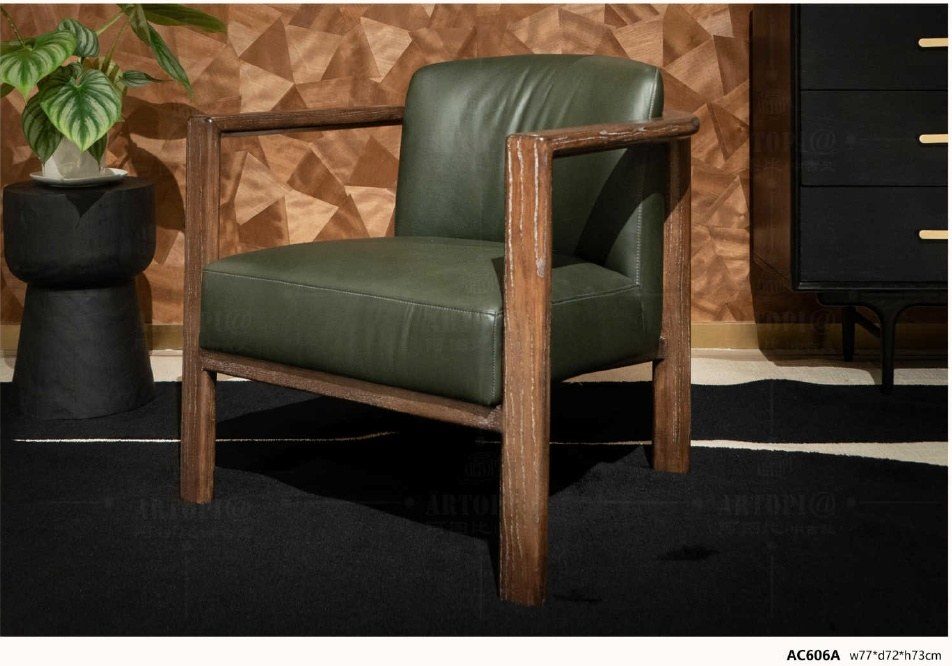 AC606A Mid-Century Modern Wood Frame Armchair product image