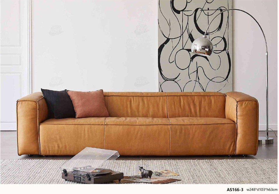 AS166-3 Modern Low-Profile Sofa with Detachable Arms product image
