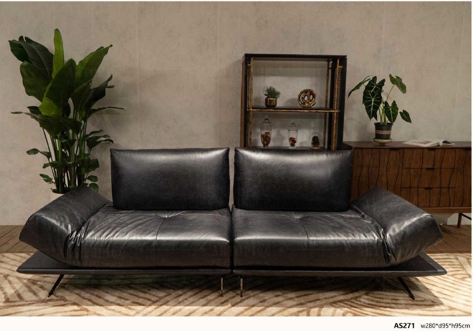 AS271 Modern Top-Grain Leather Sofa product image