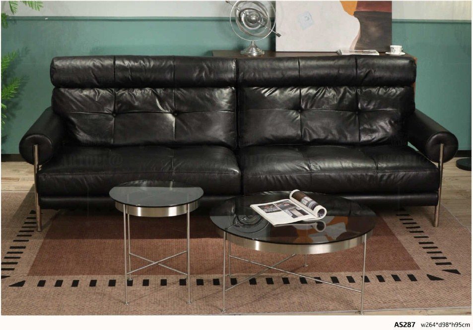 AS287 Modern Top-Grain Leather Sofa product image