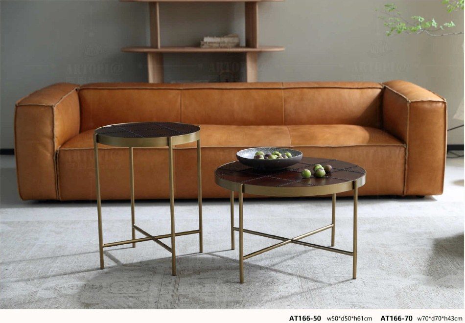 AT166 Modern Leather-Top Nesting Tables product image