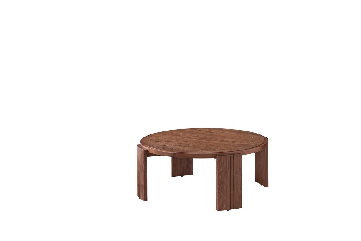 Modern Oriental SS6602 Coffee Table | Round Solid Timber Fluted‑Leg Centre Table for Singapore Office Reception & Hotel Lounge Fit‑out product image