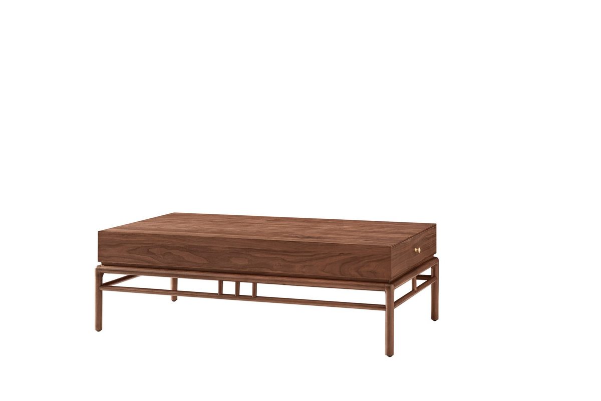 Modern Oriental SS6605 Coffee Table | Minimalist Rectangular Solid Timber Coffee Table with Slim Metal Frame for Singapore Office Reception & Hotel Lounge Fit‑out product image