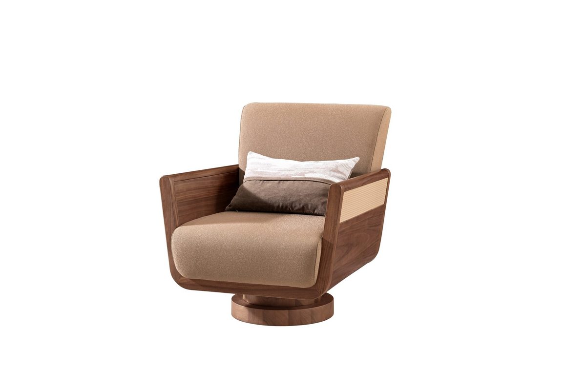 Modern Oriental SS6608 Chair | Swivel Base Upholstered Lounge Armchair for Singapore Luxury Villa & Hotel Lobby Fit‑out product image
