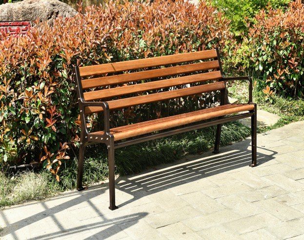 Patented Solid Wood & Cast Aluminum Park Bench product image