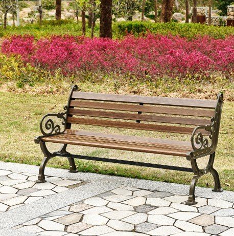 Ornamental “Flower Legs” Aluminum Bench product image