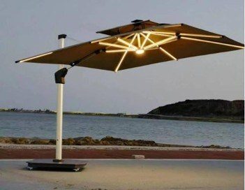 Outdoor Leo Solar-Powered Warm-Light LED Strips Umbrella product image