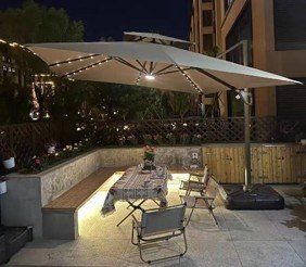 Outdoor Victoria Medium Roman Umbrella with LED Beads product image