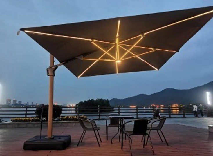 Outdoor Solar-Powered Warm-Light Large Roman Umbrella product image
