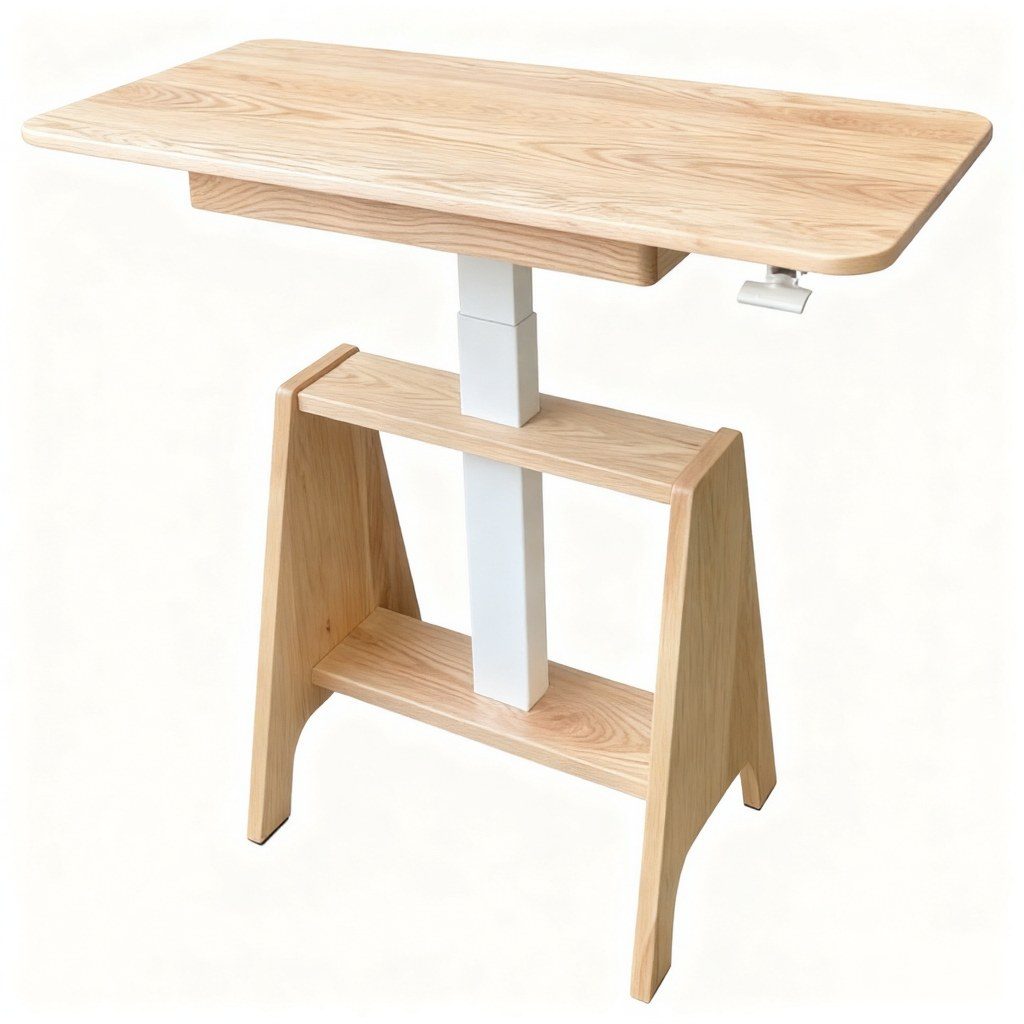 Solid Wood Single-Post Adjustable Table GT-SR80-11 product image